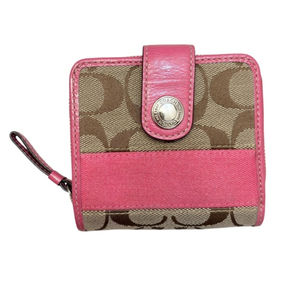 Coach y2k signature brown and pink wallet - Picture 1 of 9